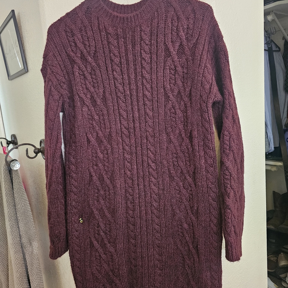 BP Burgandy Knit Sweater Dress